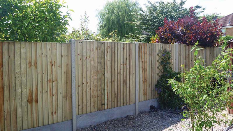 Garden fencing image showing newly installed timber fence panels.